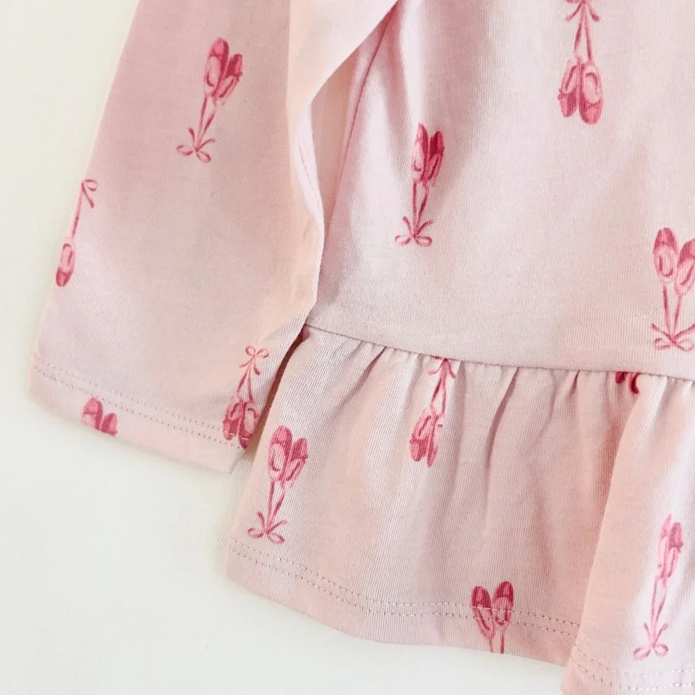 NWT Carter’s 2T Pink Ballet Print Peplum Top | Toddler Girl